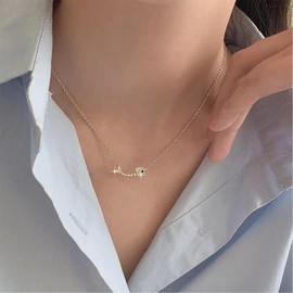Xmsrn Vintage Kristall Fischgräte Anhänger Halskette Strass Fischgräte Choker Halskette Winzige Fischgräte Kette Halskette Gold Cz Strass Choker Halskette Für Frauen