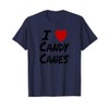 I Heart (Love) Candy Canes Winter Peppermint Christmas T-Shirt