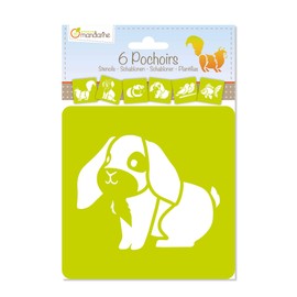 Avenue Mandarine - Ref 42445MD - Stencil Set - Pet & Animal Designs - 6 Stencils Per Pack, Translucent for Easy Placement, Compatible with Felt Tips, Pencils, Paint & More