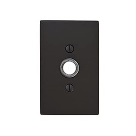 Emtek 2463 Illuminated Door Bell with Modern Rectangular Rosette, Flat Black
