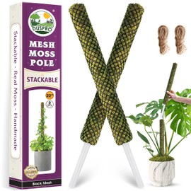 Duspro DUSPRO Stackable Mesh Moss Pole for Plants Monstera Potted Plant Stakes for Indoor Plants Extendable Plant Pole Moss Sticks for Plants Climbing Vine Supporting Monstera Trellis 2 Pcs 22'