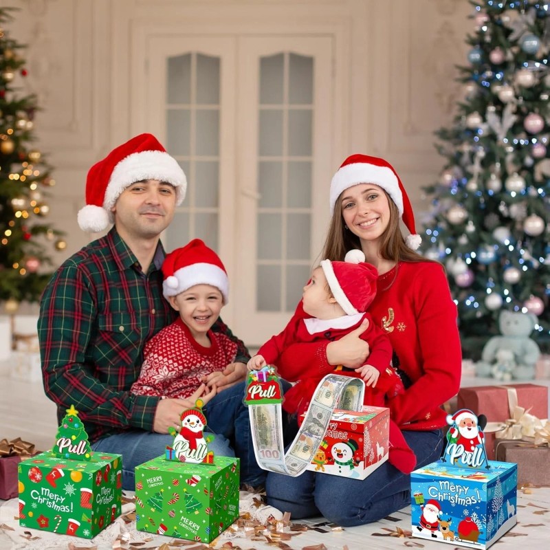 4 Pack Christmas Money Box for Cash Gift Money Roll