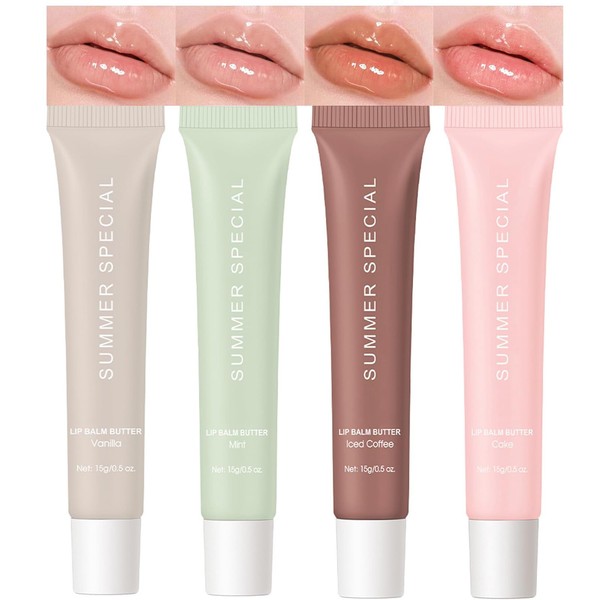 URQT 4PCS Summer Special Lip Butter Balm, Hydrating, Nourishing &