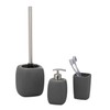 WENKO 20019100 Bicchiere porta soazzolino in ceramica Faro grigio, Ceramica,