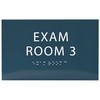 ADA CENTRAL SIGNS 6" X4" Exam Room 3 Sign- Tactile