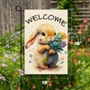 Exun Welcome Easter Garden Flag Double Sided 12×18 Inch Bunny