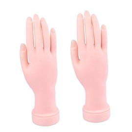 Healvian 2pcs Rubber Nail Art Practice Hand Model for Manicure Training Reusable Lightweight Design Realistic Female Hand for Beginners and Professionals Nail Tips Insertable Tool