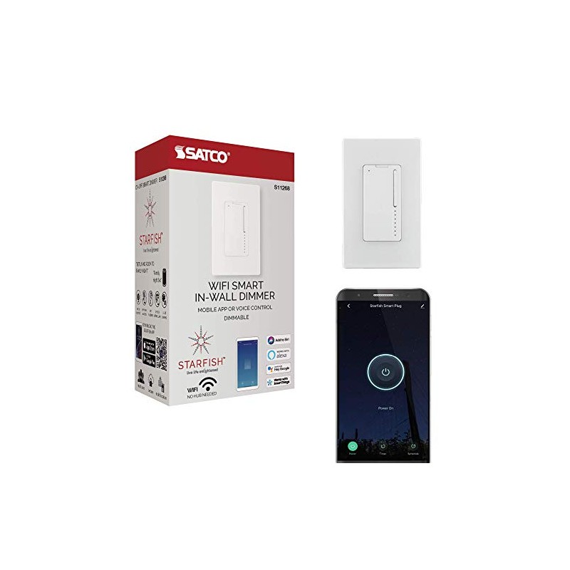 Satco Starfish S11268 WiFi Smart Wall Dimmer Light Switch for