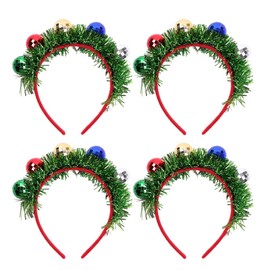 ABOOFAN 4Pcs Christmas Headbands Christmas Tassel Headband Xmas Hair Hoop for Women