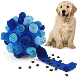 mizikuu Snuffle Ball for Dogs, Sniffing Rug, Safe Material, Interactive Dog Toy, Portable Snuffle Toy, Washable Feeding Mat, Odour Training for Small, Medium Dogs, Blue