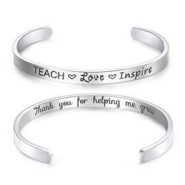 CERSLIMO Friendship Bracelet for Women - Inspirational & Motivational Cuff Bangle for Best Friend, Sister, Mother, Teacher Gifts, Birthday & Christmas Gifts