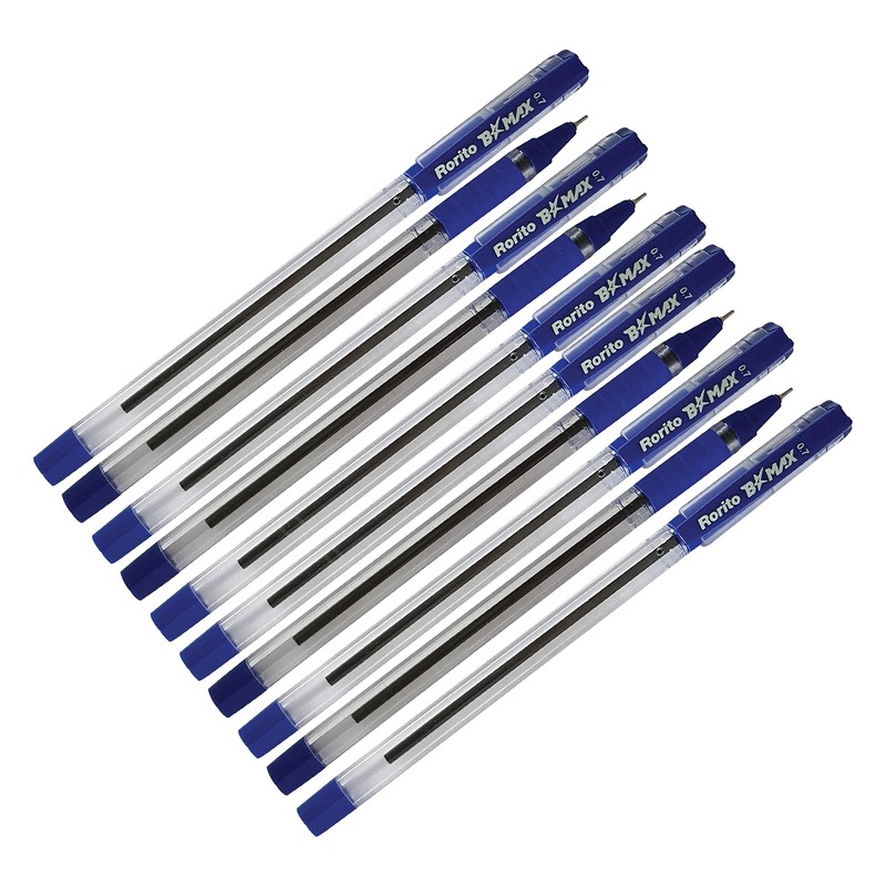 rorito 10 x 0.7mm B Max BLUE Ballpoint Pens Unique