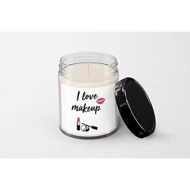 SpreadPassion I Love Makeup with Pictures of Makeup Candle - Soy Wax Candle