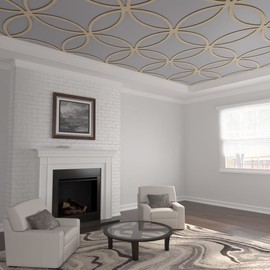 Ekena Millwork 47 1/4"W x 47 1/4"H x 3/8"T Large Lilley Decorative Fretwork Wood Ceiling Panels, Birch