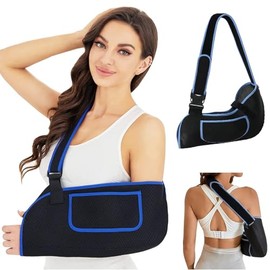 Cabestrillo Inmovilizador de Hombro, Cabestrillo para Brazo Adulto Ajustable, Lesiones de hombro, Brazo Izquierdo y Derecho, Hombres y Mujeres, Cómodo Cabestrillo Médico para Roto, Dislocado