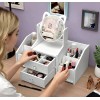Caja De Almacenamiento De Cosméticos Multifuncional + Espejo