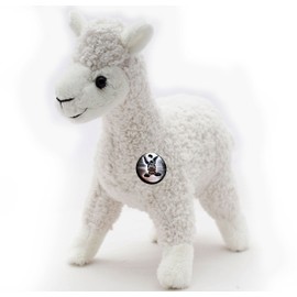 Llama Alpaca Cuddly Toy White Plush Toy 20 cm Standing Karma Cuddly Toys *biz