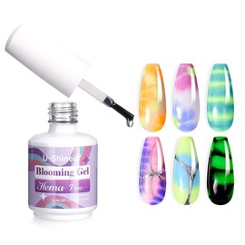 U-Shinein Hema Free Nail Blooming Gel Spreading Effect Soak Off UV LED Marble Watercolor Floral Print Clear Blooming Gel For Salon Home DIY