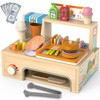 WOODMAM Foldable Wooden Kids Play Food Toys Sandwich Counter with