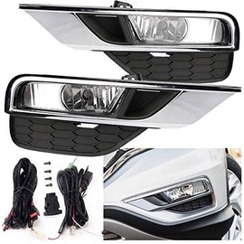 UFRAME Compatible with 2015 2016 Honda CR-V Halogen Fog light Kit w/Bezels/Wiring/Switch/Bulbs