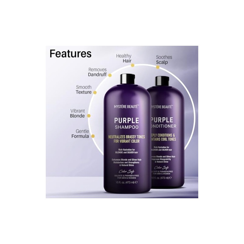 MYSTÉRE BEAUTÉ- Nuestro set de champú y acondicionador morado es