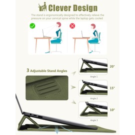 HYZUO 13.3-14 Inch Laptop Sleeve Case Bag with Adjustable Stand for MacBook Pro 14 M4/M3/M2/M1 Pro/Max 2025-2021, MacBook Air/Pro 13.3, 13.8/13.5 Surface Laptop 7-1, with Pouch, Olive Green