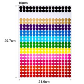 7680 Pieces, 0.4inch Colored Round Dot Stickers Circle Dot Labels, Neon Colors Labels