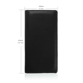 GNEGNI Leather Checkbook Cover with Built-in Divider Pen holder For Men Women Checkbook Holder Wallet RFID Blocking