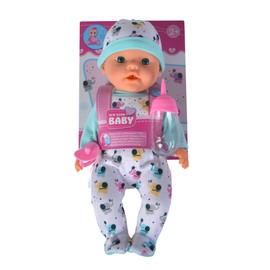 Simba 105030511 New Born Baby Small Elephant Full Vinyl Doll with Drinking and Wet Function, Bottle and Dummy, 30 cm, from 2 Years