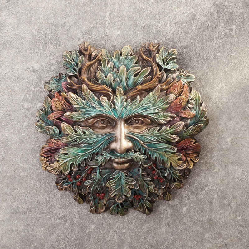 Veronese Design 5 1/8 Inch Winter Solstice Antler Greenman Wall