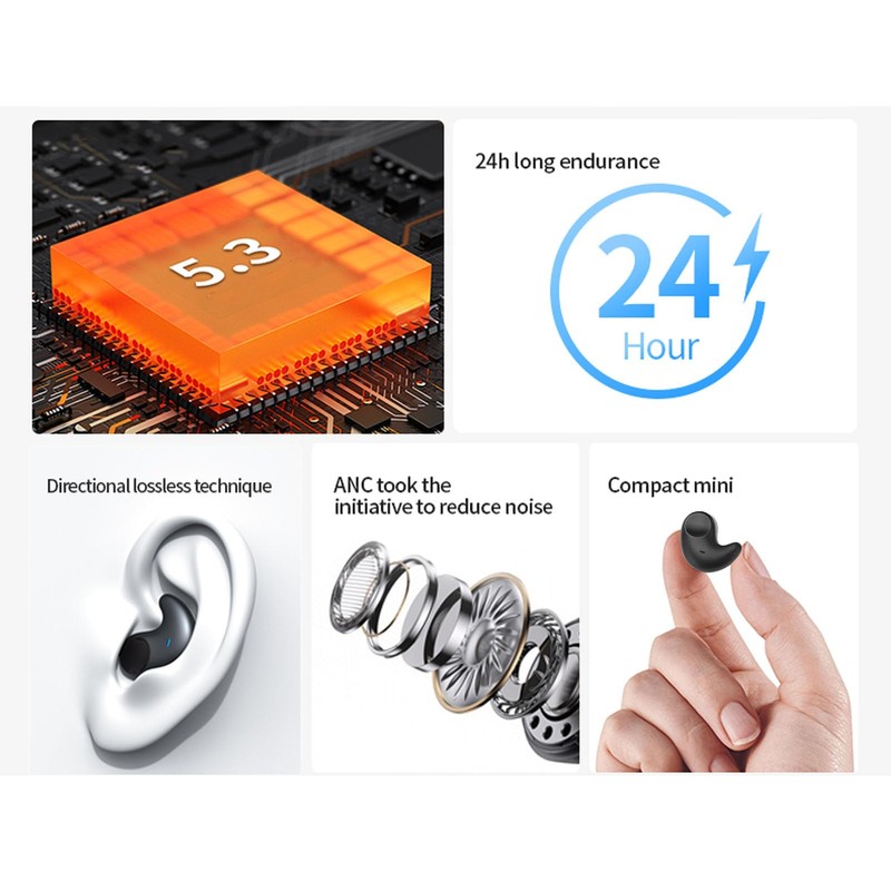 Mini Wireless Earbuds, Mini Earbuds 5.3. Smart Touch Control Earphone