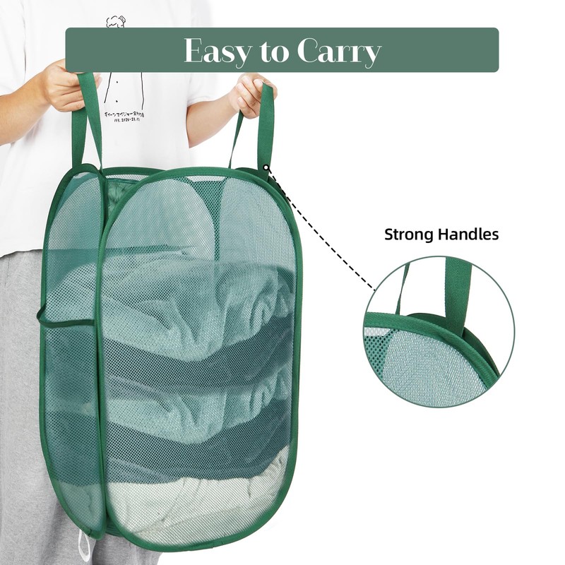 Durable Collapsible Laundry Baskets, Tear-resistant Pop Up Hamper for Laundry,
