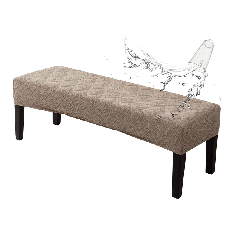 Genina Waterproof Dining Room Bench Covers, Stretch Jacquard Bench Seat