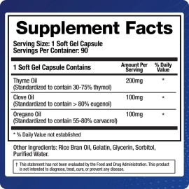 Suplemento De Aceite De Tomillo , Oregano Y Clavo Hecho Usa