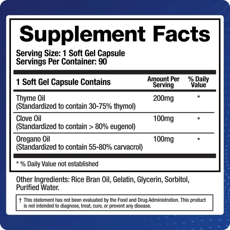 Suplemento De Aceite De Tomillo , Oregano Y Clavo Hecho