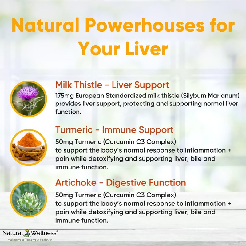 Natural Wellness Milk Thistle with Artichoke & Turmeric – Advanced