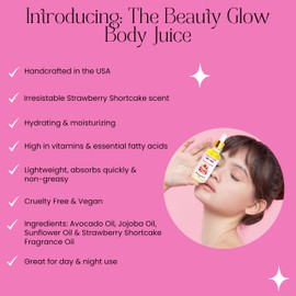 Bad Dog Body Juice Strawberry Shortcake Body Oil Handcrafted in USA Moisturizing Hydrating for Dry Skin Strawberry Short Cake Scented Wild Plus Body Oil for Women 2 Fl Oz