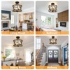 2 Pack Farmhouse Semi Flush Mount Ceiling Light Fixture, 12.5
