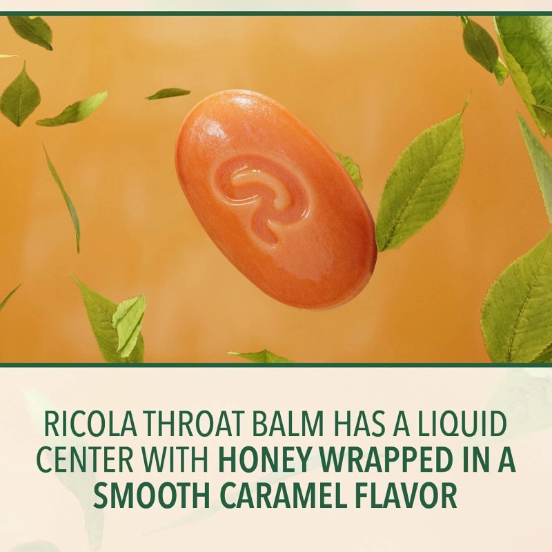 Throat Balm Caramel Throat Drops with Liquid Center 34 Count
