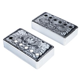 OVSAL Pack of 2 Brass Humbucker Pickup Cover Neck/Bridge Pole Spcing 50mm/52mm Magic style Guitar Pickup Covers for Lp Les Paul Electric Guitar Replacement Parts Chrome