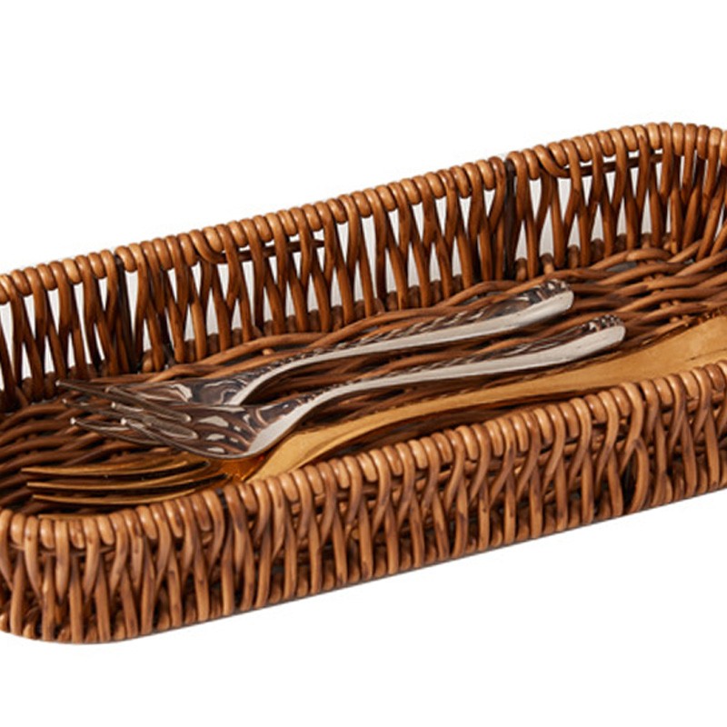 Imitation Rattan Bread Basket Multipurpose Woven Rattan Storage Tray Kitchen