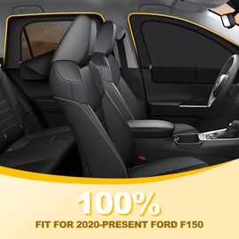 XCBYT 2020-Present F-150 Sunshade | Dual Purpose Car Window Covers with Breathable Mesh | Insulate Heat 99% Sun UV Blackout | Keeps Cool Privacy Curtains for Breastfeeding, Napping, Dressing, Camping