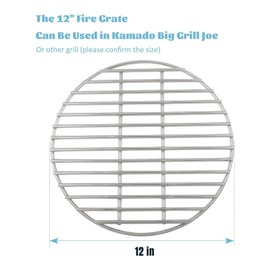 KAMaster 12" BBQ High Heat Stainless Steel Charcoal Fire Grate Fits Kamado Big Joe Grill and Other Grills - Replacement Accessory