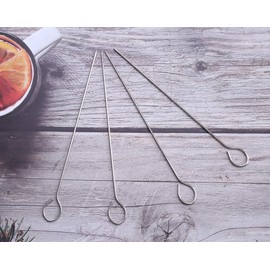 Ruwado 15 Pcs 6 Inch Turkey Lacers for Trussing Turkey Short Stainless Steel Meat Roasting Trussing Needles Poultry Grilling Supplies for Barbecue BBQ Cooking Kitchen Chicken Roast Supplies (6 Inch)