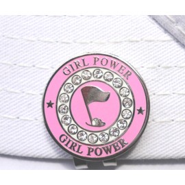 Girl Power W/Crystals Golf Ball Marker and Magnetic Hat Clip