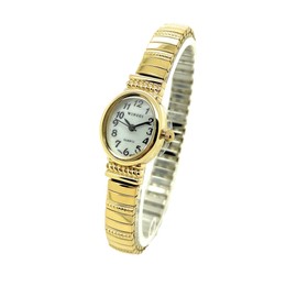 Ladies Classic Small Oval Stretch Elastic Band Fashion Watch Wincci (Gold)