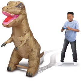 Air Titans Jurassic World Inflatable T Rex RC – Massive Attack Air Titans Dinosaur - Over 6 Feet Long - Turns & Spins - Stomps & Roars!