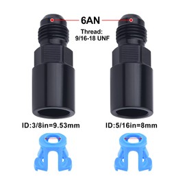 EVIL ENERGY 6AN Male to 3/8" & 5/16" SAE Quick-Disconnect Female Push-On EFI Fuel Rail Fitting 2PCS