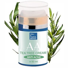 Bleu & Marine Bretania Tea Tree Anti-Pimple Moisturizer | Unisex | 100% Natural | Tea Tree Oil & Aloe Vera | 5hr Result | Paraben Free, 50ml Pack
