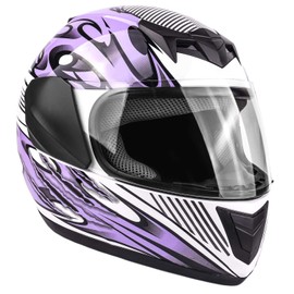 Typhoon Youth Kids Full Face Helmet with Shield & Gloves Combo Motorcycle Street Dirt Bike - Purple (Small)